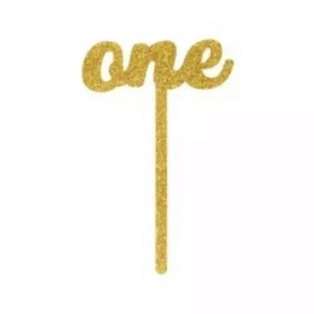 Spritz One Gold Cake Topper First Celebration NEW